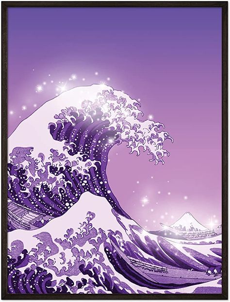 Amazon.com: Purple Aesthetic Poster 12x16 inches UNFRAMED, Great Wave Poster Wall Art, Cool Wall Decor, Aesthetic Room Decor : Office Products Retro Aesthetic Room, Purple Room Decor, Drawing Room Decor, Cool Wall Decor, Purple Walls, Art Theme, Unique Poster, Decor Aesthetic, Cute Room Decor