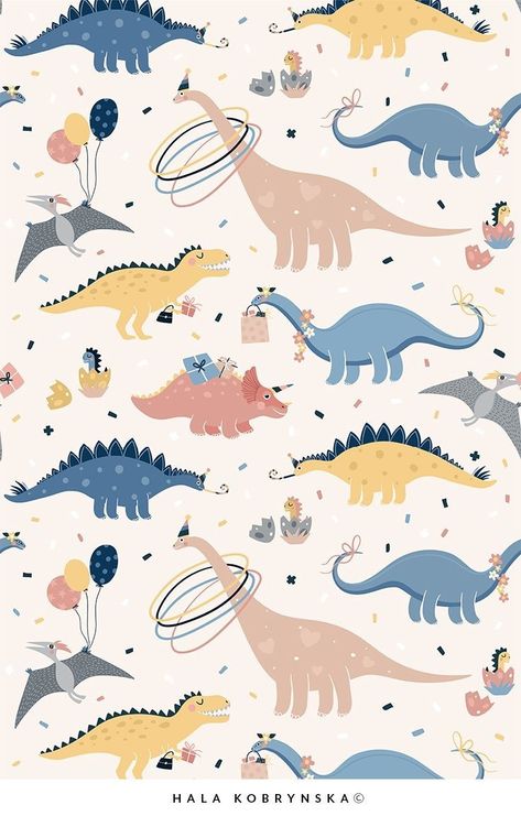 Wallpapers Birthday, Types Of Dinosaurs, Party Elements, Patterns For Kids, Cute Dinosaurs, Arte Doodle, Dinosaur Wallpaper, Cute Vector, Dino Birthday Party