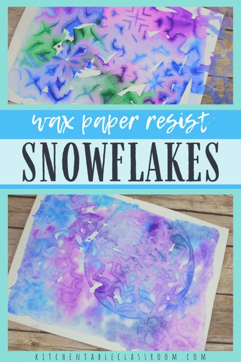 Use cut paper snowflakes to leave detailed impressions in your wet on wet watercolor painting with this easy snowflake painting. #snowflakeart #papersnowflake Squeeze Art, Cut Paper Snowflakes, Snowflake Painting, Watercolor Snowflake, Snowflake Art, Snowflakes Art, Art Project For Kids, Snowflake Craft, Simple Snowflake