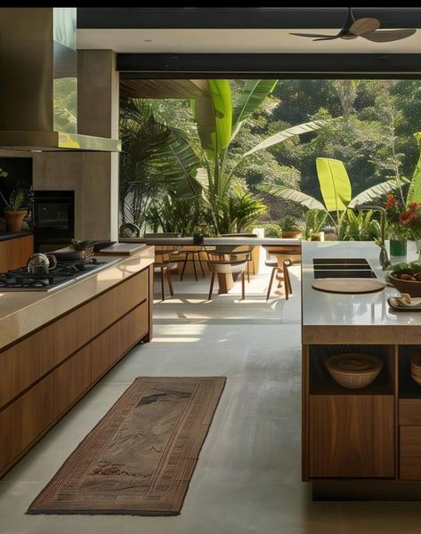 Contemporary Architecture Interior, Melbourne Interior Design, Jungle House Aesthetic, Balinese House Design, Modern Balinese House, Modern Tropical House Interior, Contemporary Tropical House, Modern Balinese Interior, House Design Tropical