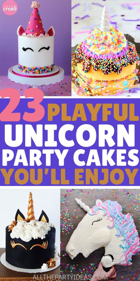 Unique UNICORN CAKE recipes, tutorials, videos. Fun decorations like colorful rainbow, galaxy black, pink princess, pastel mermaid, glitter, gold, dark silver, ombre, bright blue, deep purple, etc with wings, horn, eyes, ears, hair and with flowers, drip cake style and more. Chocolate, vanilla, funfetti with sprinkles, box cake mix and other big flavors. Funny fat unicorn, caticorn, Christmas, Halloween, Harry Potter, cupcake template drawing, manicorn plus other creative, beautiful cake ideas. Sprinkle Unicorn Cake, Unique Unicorn Cake, Halloween Unicorn Cake, Unicorn Cake Ideas, Easy Diy Cake, Diy Unicorn Cake, Pops Recipes, Fancy Baking, Cupcake Template