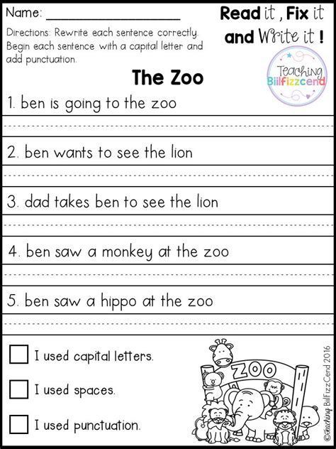 Kindergarten Sentence Writing Worksheets Simple Sentences Worksheet, 1st Grade Writing Worksheets, Writing Sentences Worksheets, Writing Practice Worksheets, 2nd Grade Writing, 1st Grade Writing, First Grade Worksheets, First Grade Writing, Read And Write