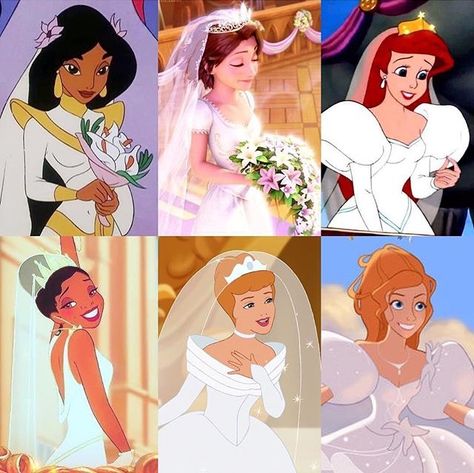 Disney princesses in wedding dresses Tenerife Wedding, Wedding Dresses Disney, Disney Princess Memes, Disney Princess Wedding, Disney Princess Funny, Disney Weddings, Disney Wedding Dresses, Disney Princesses And Princes, Images Disney