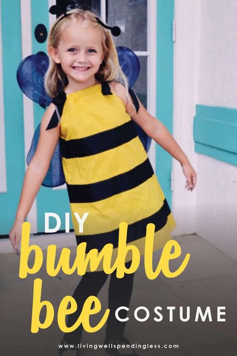 Diy Bumblebee Costume, Bee Costume Diy, Bumblebee Costume, Diy Fantasia, Sew Halloween Costume, Bumble Bee Costume, Costume Carnaval, Bee Costume, Homemade Halloween Costumes