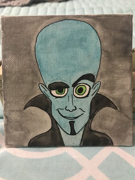 Tiny little canvas of Mega Mind in watercolors Megamind Painting, Mega Mind Drawing, Mega Mind, Crafts To Do When Your Bored, Abstract Art Painting Diy, Crafts To Do, Abstract Art Painting, Diy Painting, Abstract Art