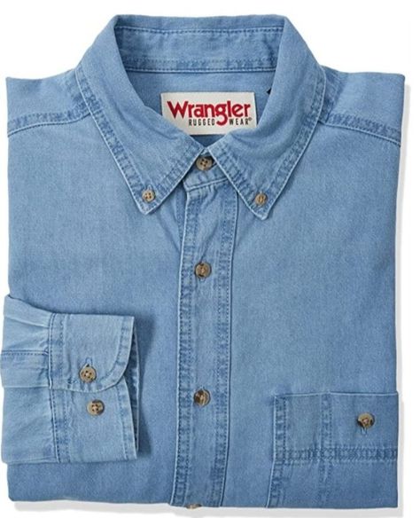 Great quality. Love it on my hub. 🙂 Wrangler Denim Shirt, Mens Rugged, Denim Button Down Shirt, Blue Denim Shirt, Long Sleeve Denim Shirt, Denim Shirt Men, Dress Denim, Denim Branding, Denim Button Down