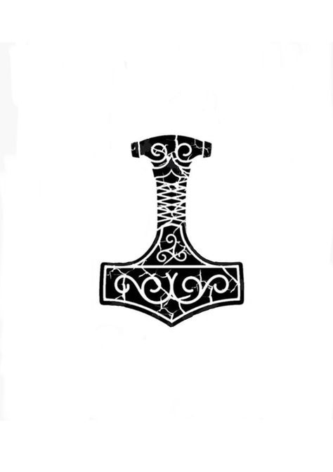 Small Nordic Tattoo Men, Norse Minimalist Tattoo, Norse Mjolnir Tattoo, Minimalist Viking Tattoo Men, Small Viking Tattoos For Men, Viking Hammer Tattoo, Simple Norse Design, Nordic Hammer Tattoo, Mjolnir Tattoo Norse Mythology