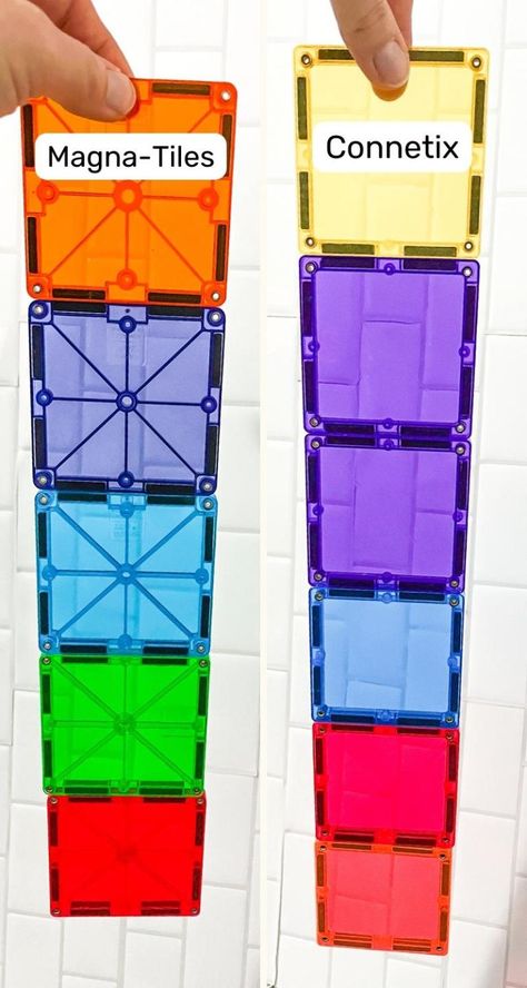 Connetix vs Magna Tiles (Which One Is The Best?) Magna Tile Activities, Magna Tile Storage, Magna Tile Storage Ideas, Magnetic Tiles Storage, Magnatile Printables Free, Connetix Storage, Magnetic Tile Storage Ideas, Magnatile Storage, Magnatiles Printables Free