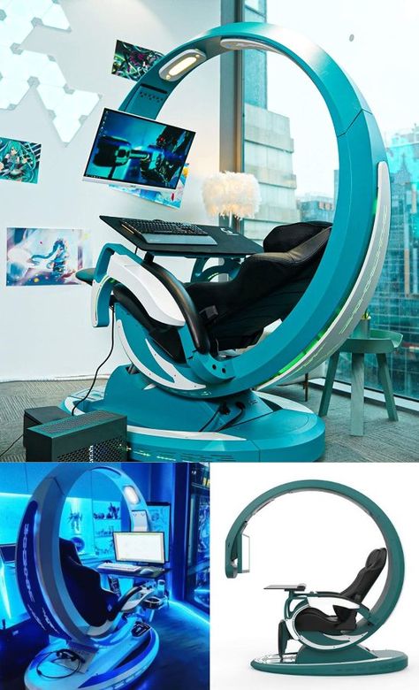 INGREM Zero Gravity E-Sports Gaming Chair Gaming Pod, Cool Gaming Rooms, Gaming Workstation, Game Chairs, Workstations Design, Gamer Chair, Computer Gaming Room, Seo Google, Video Game Room Design