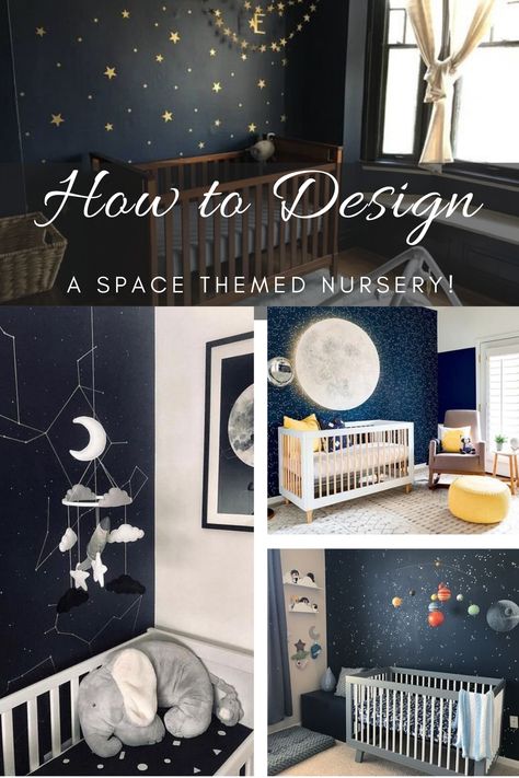 Space Themed Nursery Night Lights, Modern Space Themed Nursery, Constellation Themed Nursery, Nursery Outer Space Theme, Nursery Ideas Outer Space, Out Of This World Nursery, Star Themed Nursery Gender Neutral, Space Nursery Color Palette, Rocket Ship Nursery Space Theme