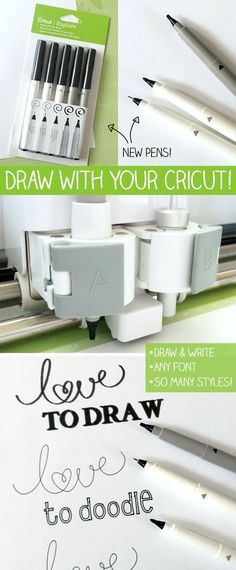 Draw and write with your Cricut Explore - fun stuff with Jen Goode Art Drawing Art Ideas, Cricut Explore Air Projects, Black Pens, Draw And Write, Cricut Help, Machine Art, Cricut Cuttlebug, Cricut Explore Projects, Cricut Air