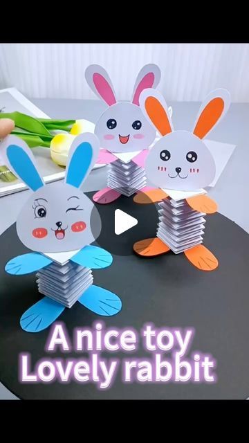 Paper crafts teacher on Instagram: "🎉🎉🎉A nice toy for your kids or students 🥰🥰

Lovely rabbit 🐰🐰😍

You can play with your kids. They must enjoy it 

Follow me @paper.crafts.teacher to view or to learn much more lovely paper crafts and creative handmade for your kids 

#papercrafters #papercraft #papercrafting #craftyideas #crafting #crafts #papercrafter #creativehandmade 
#craft #craftforkids #craftforchildren #craftersgonnacraft #handmadecrafts #crafthandmade" Construction Paper Arts And Crafts, Craft In Paper, Paper Craft Toys, Paper Activity For Kids, Rabbit Crafts For Kids, Rabbit Paper Craft, Dancing Crafts, Paper Origami Easy, Papercraft Toys