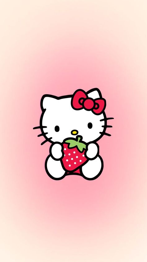 Strawberry Hello Kitty, Strawberry Wallpaper, Hello Kitty Strawberry, Hello Kitty, Kitty, Pins, Quick Saves