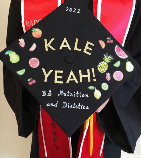 Nutrition Graduation Cap, Graduation Inspiration, Grad Hat, Grad Cap Designs, Grad Caps, Graduation Cap Designs, Cap Ideas, Graduation Caps, Nutrition And Dietetics