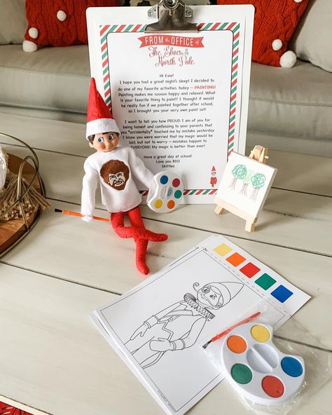 Elf On The Shelf Painting, Shelf Painting, Elf On Shelf, Paint With Me, Elf Activities, Art Easel, Easels, Great Night, North Pole