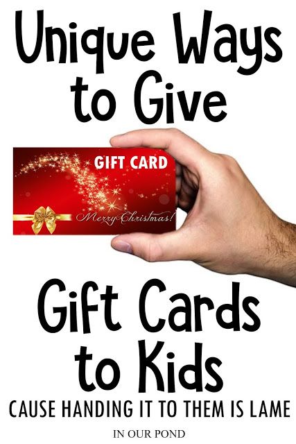 Unique and fun ways to give gift cards to kids // Life in Our Pond // Cause just handing it to them is lame Gift Card Presentation For Kids, Ways To Give Gift Cards, Funny Gift Cards, Gift Card Presentation, Free Gift Cards Online, Target Gift Cards, Target Gifts, Wrapping Gift Cards, Food Gift Cards