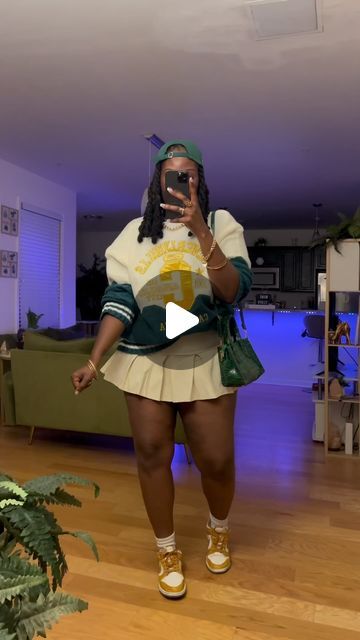 Dominique | Fashion Creator on Instagram: "Too Easy. 😮‍💨  @fashionnovacurve  🔎Varsity Sweatshirt Mini Dress   (⚠️ALERT: I Turned sweater dress into sweater look & flipped it around )   #fashionnova #fashionnovacurve #Itgirl #styleinspo #inspo #explore #ootd #grwm #explorepage #outfitideas #blackgirlmagic #blackgirlfashion #styletips #thatgirl #fashionig #fashioninfluencer #fashioninfluencers #fashionoutfitsblackgirl #tryonhaul #curvy #curvygirl #curvyinfluencer #fashionoutfits #falloutfits" Mini Skirt And Sweatshirt Outfit, Scrunch Socks Outfit, Sweatshirt Outfit Black Women, Skirt And Sweatshirt Outfit, Mini Skirt Outfit Black Women, Sweatshirt And Skirt Outfit, Varsity Sweatshirt, Fashion Creator, Fashion Nova Curve