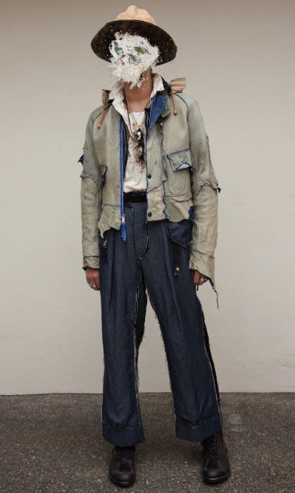 The Soloist S/S 2012 by Takahiro Miyashita Takahiro Miyashita, Post Apocalyptic Costume, The Soloist, Awesome Photography, Denim Ideas, Archive Fashion, Fashion Runway, Oil Rig, Fashion Design Sketches