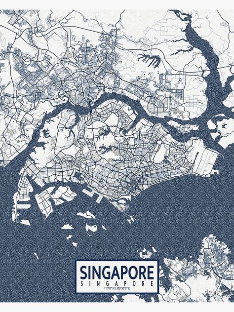 Singapore Map, Singapore City, City Games, City Layout, Urban Street Art, Coastal Cities, City Map Poster, By The Ocean, Illustrated Map