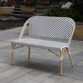 Outdoor Sofas & Loveseats : Target Wicker Bench, Rattan Outdoor, Patio Loveseat, Outdoor Loveseat, Patio Bench, Aluminum Patio, Small Outdoor Spaces, Woven Rattan, Furniture Of America