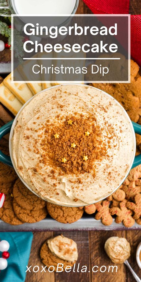 Gingerbread Cookie Dip, Simple Cheesecake, Cheesecake Dip Recipe, Dessert Dip Recipes, Easy Gingerbread Cookies, Christmas Dip, Christmas Desserts Party, Gingerbread Cheesecake, Gingerbread Bakery