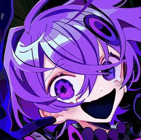 cr: himanemuitoma on insta! Abnormality Dancin Girl Icon, Himanemuitoma Art, Guchiry Icon, Mene Tame Icon, Tame Mene Icons, Abnormality Dancin Girl, Purple Hair Character, Vocaloid Funny, Vocaloid Characters