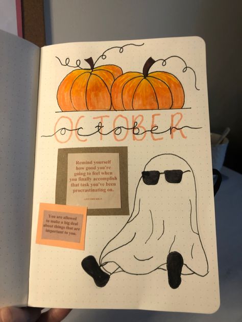 Pumpkins
Ghost
October
Journal
Cover
Inspo quotes Cover Page Notebook Ideas, October Journal Cover Page, October Bulett Journal Ideas, Drawing Book Cover Page Ideas Aesthetic, October Diary Ideas, October Journal Cover Ideas, October Page Bullet Journal, October Journal Ideas Easy, Aesthetic Note Book Ideas