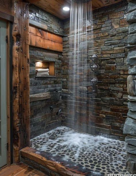 2024 Bathroom, Barn Style House Plans, Rustic Bathroom Designs, Dream Life House, Casa Country, Rustic Home Design, Rustic Bathrooms, Stone Walls, Dream House Rooms