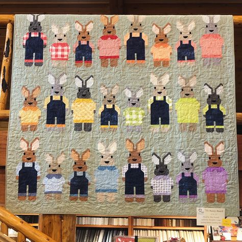 The Quilter's Lodge | Our Bunny Bunch quilt turned out beautifully! If you want a Bunny Bunch quilt kit from The Quilter's Lodge, hop on over to our website or… | Instagram Bunny Quilts, Rabbit Quilt, Easter Quilt, Farm Animal Quilt, Quilt Animals, Quilted Jacket Pattern, Elizabeth Hartman, Nursery Quilt, Barn Animals