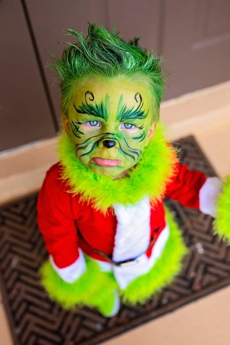 Baby Grinch Costume, Diy Grinch Costume, Kids Grinch Costume, Whoville Costumes, Grinch Costume, Grinch Halloween, Grinch Baby, Diy Grinch, Grinch Costumes