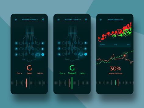 Guitar Tuner app concept | Sound Editing Application by Joydeep Chatterjee Wordpress Template Design, Guitar App, Sound Editing, Guitar Tuner, App Concept, Guitar Tuners, Music App, Mobile App Design, Guitar Effects