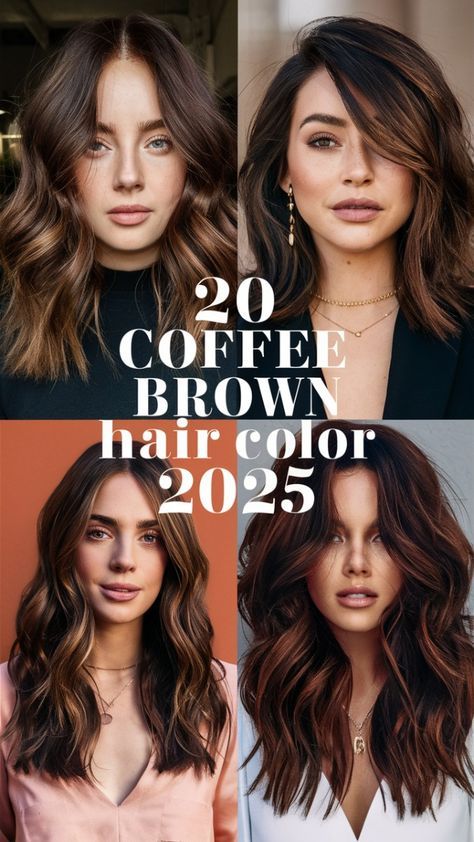 Burgundy To Brown Hair, Plain Brown Hair Color, Short Hair Color For Brown Skin, Cowboy Coffee Hair, Best Hair Color For Latinas Brown Eyes, Rich Warm Brunette Hair, No Highlights Brown Hair, Haircolor Ideas For Brown Skin Tone, Toasted Hazelnut Hair Color