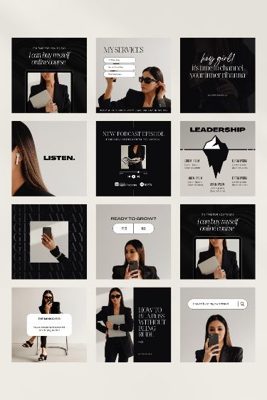 Upgrade your coaching game with modern Instagram templates from Canva. #coaching #modern #instagram #templates #elevate Media Branding Design, Coaching Brand, Instagram Design Layout, Instagram Branding Design, Instagram Feed Layout, Instagram Font, Social Media Branding Design, Coach Instagram, Instagram Grid