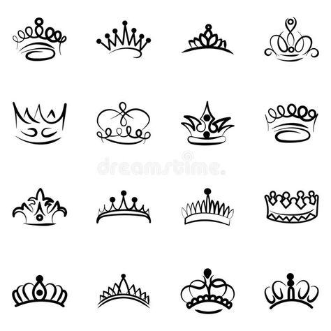 Royal Crown Drawing Vectors Pack Stock Vector - Illustration of drawing, queen: 156476350 Royal Crown Drawing, Queen Crown Drawing, Simple Crown Tattoo, Crown Tattoos For Women, Queen Crown Tattoo, Small Crown Tattoo, Crown Illustration, Queen Drawing, Crown Drawing