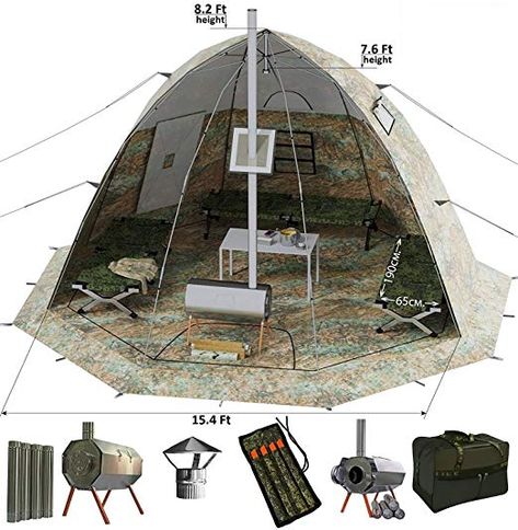 Amazon.com: Winter Tent with Wood Stove Pipe Vent. Hunting Fishing Outfitter Tent with Wood Stove. 4 Season Tent. Expedition Arctic Living Warm Tent. For Fishermen, Hunters and Outdoor Enthusiasts. UP-5: Sports & Outdoors Outfitter Tent, Cold Weather Tents, Tent With Stove, Hot Tent, Yurt Tent, 4 Season Tent, Winter Tent, Wall Tent, Camping Must Haves