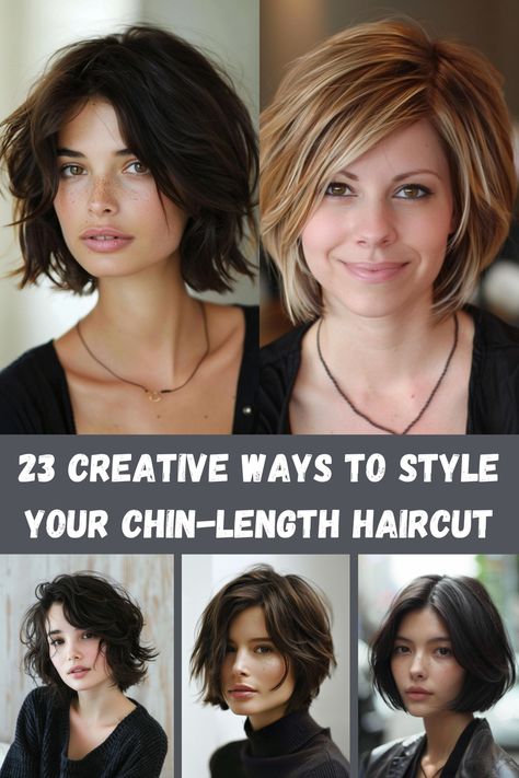 Chin-length hair is versatile and chic. Explore 23 creative ways to style your short cut, whether you're going for sleek and polished or tousled and playful. Women Chin Length Hair, Short Chin Length Hair Asian, Hairstyle For Chin Length Hair, Tousled Short Hair, Short Hair With Side Part, Chin Length Layered Haircuts, Edgy Chin Length Hair, Chin Length Hair Styles For Women, How To Style Chin Length Hair