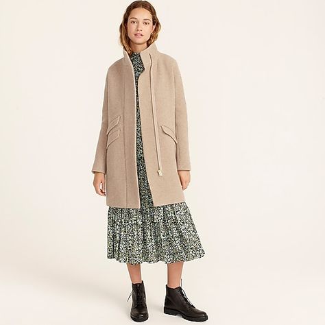 J.Crew: Cocoon Coat In Italian Stadium-cloth Wool For Women J Crew Cocoon Coat, Stadium Blankets, Cocoon Coat, Capsule Outfits, Fall Winter Wardrobe, Women's Coats & Jackets, Women's Coats, Mini Dress With Sleeves, Winter Wardrobe