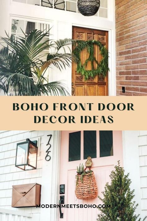 Discover the art of bohemian elegance with our curated boho front door decor ideas. Create a warm, inviting ambiance effortlessly, showcasing your unique style through simple design choices. Tap for the best boho entrance front door decor! Boho Front Door Decor, Boho Decor Diy Cheap, Boho Entrance, Boho Front Door, Front Door Decor Ideas, Door Decor Ideas, Front Door Ideas, Diy Boho Decor, Front Door Entrance