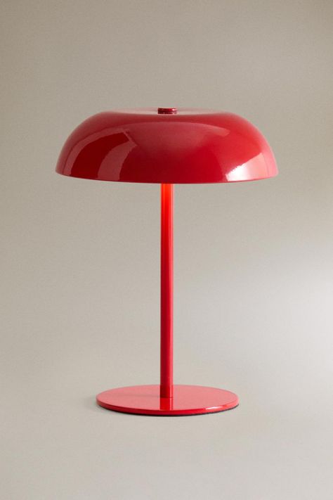 MONOCHROME TOUCH TABLE LAMP - Red | ZARA United States Kitchen Vibes, Bathroom Fragrance, Mid Century Modern Lamps, Red Table Lamp, Red Lamp, Touch Table Lamps, Touch Table, Design Room, Touch Lamp