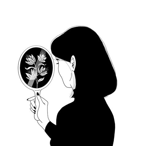 Mirror Drawings, 심플한 그림, Art Mignon, Art Et Illustration, Black And White Illustration, Art And Illustration, Baku, Schmidt, Art Paint