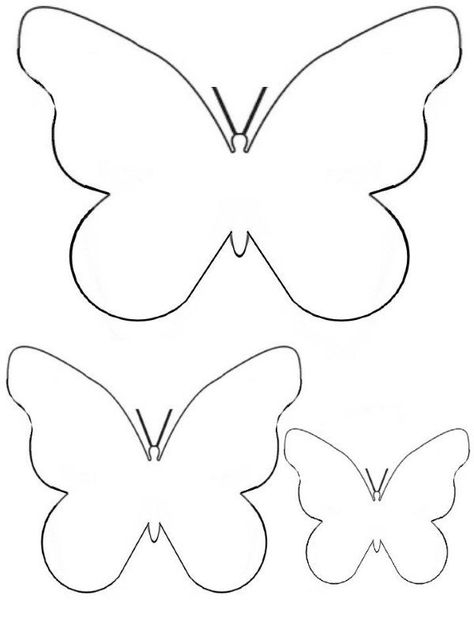 Moldes de Borboletas para Imprimir: 15 Imagens Floral Stencils, Butterfly Template, Paper Butterflies, Paper Butterfly, Pola Sulam, Butterfly Crafts, Butterfly Decorations, Flower Template, Spring Crafts