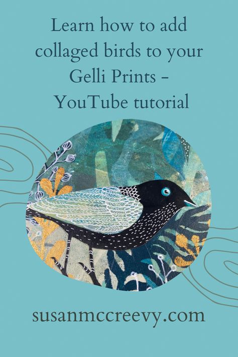 Geli Print, Gelli Printing Tutorials, Gel Plates, Gelli Printing Techniques, Gel Prints, Bird Collage, Gelli Plate Techniques, Gelli Printing Art, Bird Stencil