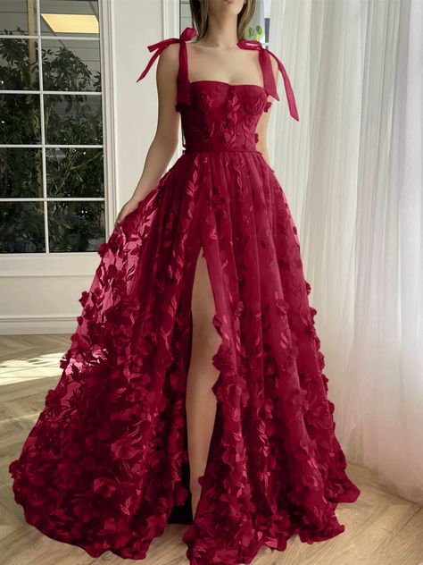 Prom Dress Princess Aesthetic, Cute Dresses Birthday, Red Cottage Core Dress, Cute Prom Dresses Red, Cute Red Prom Dresses, Disney Theme Dress, Formal Banquet Dresses, Cute Prom Dresses Long, Red Gala Dresses