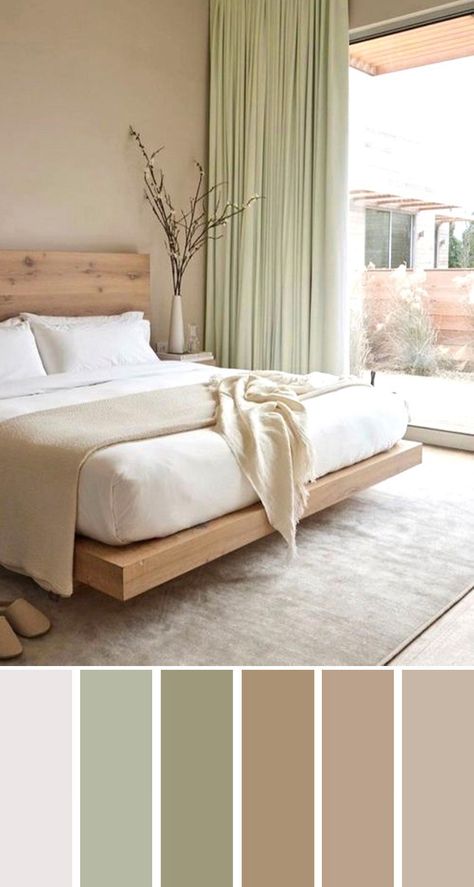 Sage Bedroom, Green Bedroom Walls, Small Room Makeover, Green Living Room Decor, Living Room Wall Color, Room Wall Colors, Sage Green Bedroom, Bedroom Colour Palette, Calming Bedroom