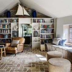 Step inside this idyllic Cornish dream home – once a run-down cottage Room Bookshelf Ideas, Living Room Bookshelves, English Cottage Living Room, Apartment Vintage, Smart Living Room, Villa Apartment, Bookshelf Ideas, Room Bookshelf, Cottage Living Room