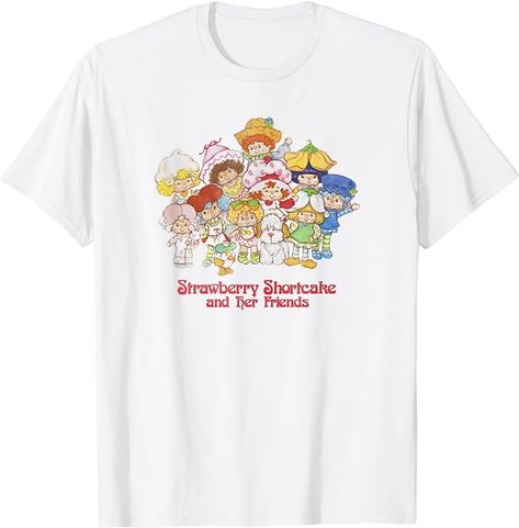 Amazon.com: Strawberry Shortcake And Her Friends Poster T-Shirt : Clothing, Shoes & Jewelry Funky Shirts, Friends Poster, Big Shirt, Vintage T Shirts, Friends Tshirt, Cartoon T Shirts, Strawberry Shortcake, Vintage Tshirts, Branded T Shirts