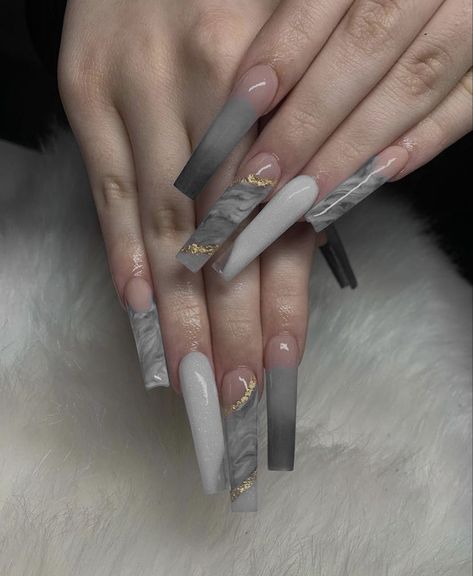 Aesthetic Heels, Grey Acrylic Nails, Acrylic Nails Nude, Grey Nail Designs, Brown Acrylic Nails, Luxury Lipstick, Sassy Nails, Drip Nails, Nail Designs Ideas