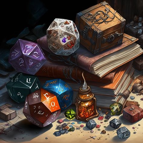 Props Illustration, Dnd Aesthetic, Alaska Cabin, Dungeons And Dragons Dice, Fantasy Pictures, D&d Dungeons And Dragons, Dnd Art, Fantasy Concept Art, Dragon Age