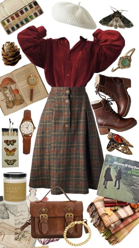 Cottagecore Outfit, Dark Academia Outfit, Academia Outfits, Academia Style, Cottagecore Outfits, Earthy Outfits, Modest Fashion Outfits, Ideas Aesthetic, Autumn Outfit