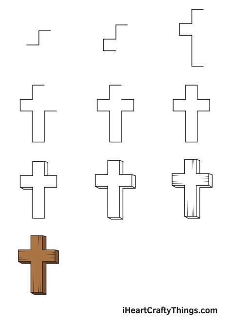 How to Draw a Cross — Step by Step Guide Cross Drawing Step By Step, How To Draw A Cross Step By Step, How To Draw A Cross, Christian Sketches Easy, Cross Drawing Simple, Cross Drawing Ideas, Drawing Of A Cross, The Cross Drawing, Cross Drawing Sketches